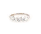 1.14ctw Oval Diamond Five Stone Wedding Band Ring in 14K