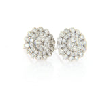 New 1.33ctw Diamond Cluster Frame Stud Earrings in 14K
