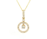 New 0.33ctw Diamond Halo Pendant Necklace in 14kt