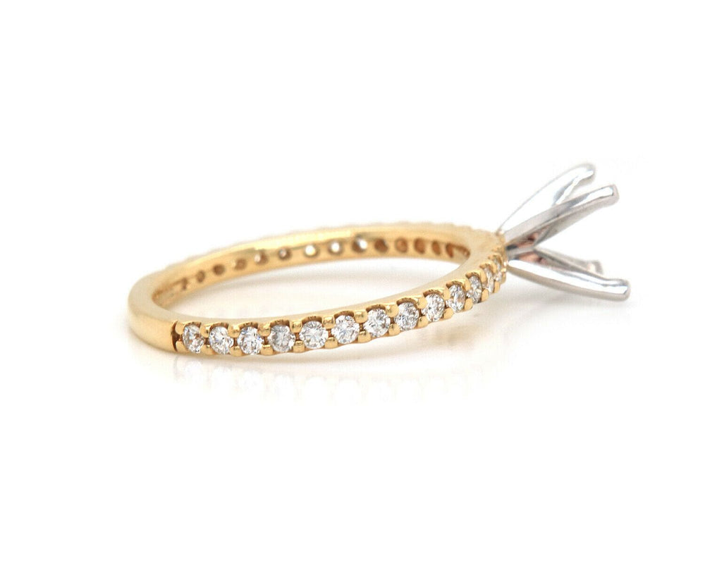 New Gabriel & Co. 0.36ctw Diamond Straight Semi Mount Ring in 14K