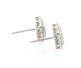 New 0.99ctw Baguette and Round Diamond Mosaic Stud Earrings in 18K
