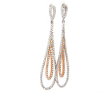 New 1.50ctw Diamond Two Tone Double Teardrop Dangle Earrings in 14K