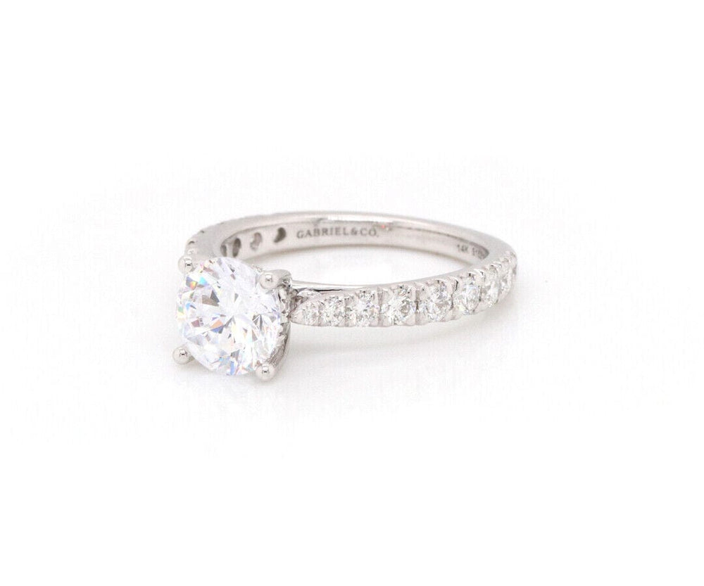 New Gabriel & Co. 0.81ctw Diamond Straight Semi Mount Ring in 14K