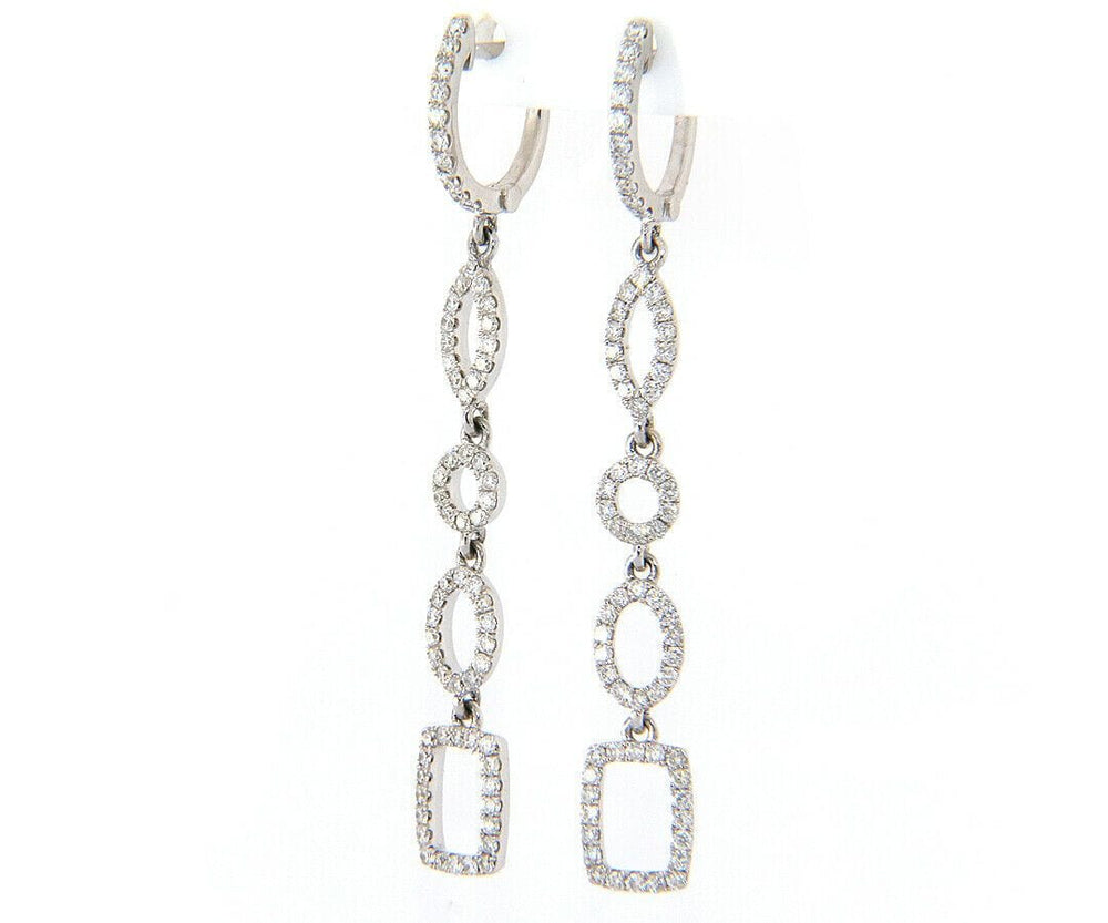 New Odelia 1.03ctw Diamond Mixed Shape Dangle Earrings in 18K