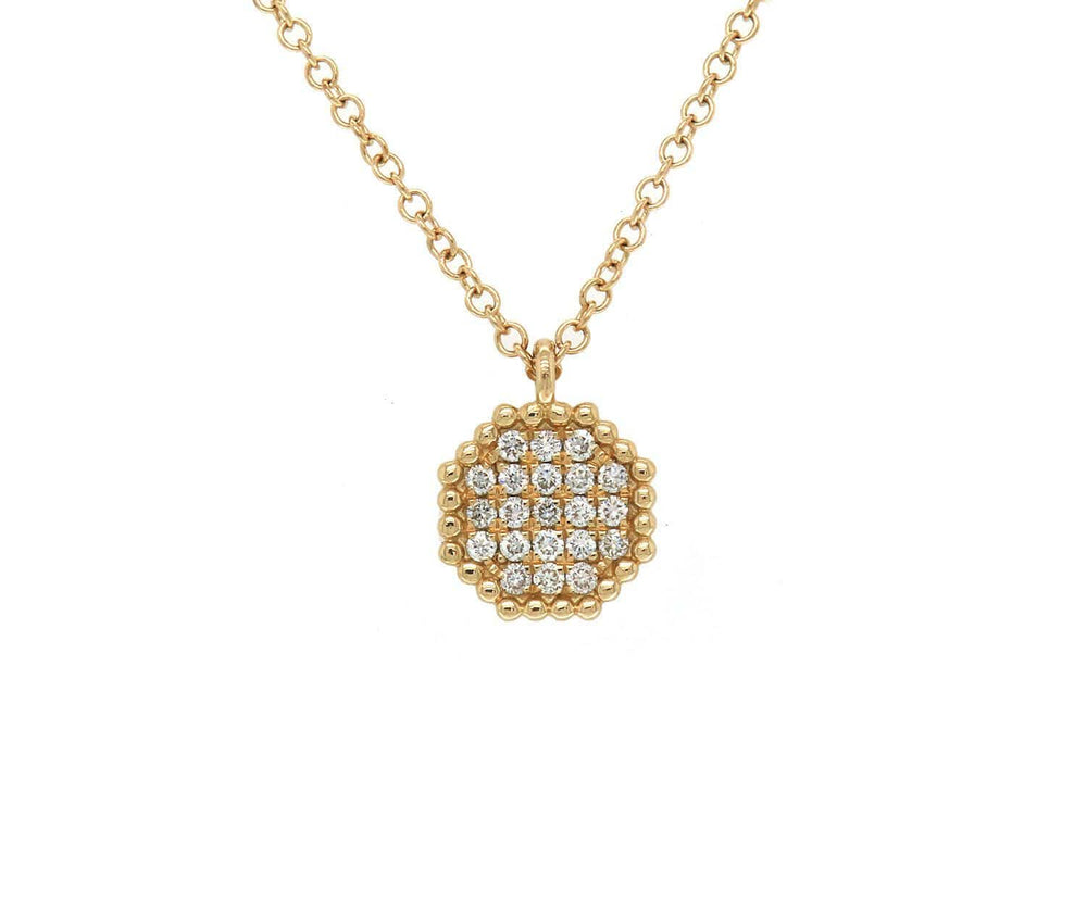 New Gabriel & Co. 0.11ctw Pave Diamond Octagon Pendant Necklace in 14K