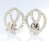 New 1.33ctw Diamond Concentric Open Leaf Design Earrings in 18kt