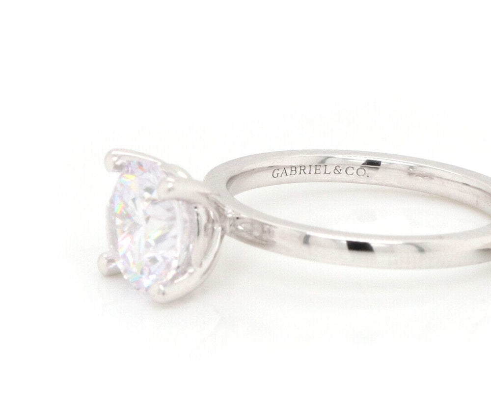 New Gabriel & Co. Classic Collection Solitaire Semi Mount Ring in 14K