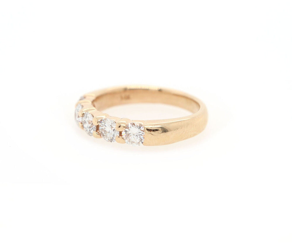 1.00ctw Round Diamond Five Stone Wedding Band Ring in 14K