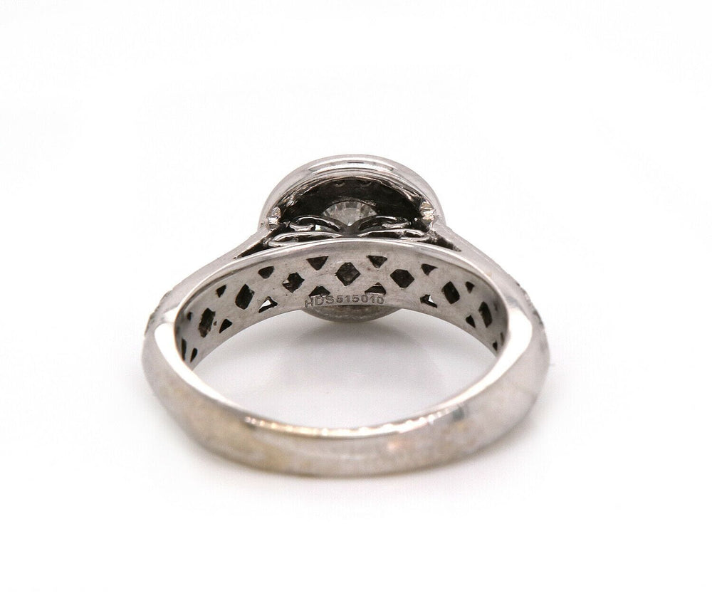 1.50 CTW Round Halo Double Row Diamond Engagement Ring In 14K