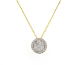 New 0.28ctw Diamond Cluster Halo Pendant Necklace in 14K