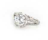 New Gabriel & Co. 1.01ctw Baguette & Round Diamond Cushion Frame Semi Mount 14kt