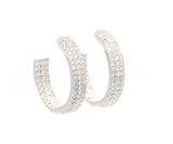New 1.27ctw Pave Diamond Inside Out Hoop Earrings in 14K