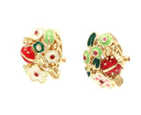 Cetas Enamel Flower and Ladybug Earrings in 14K