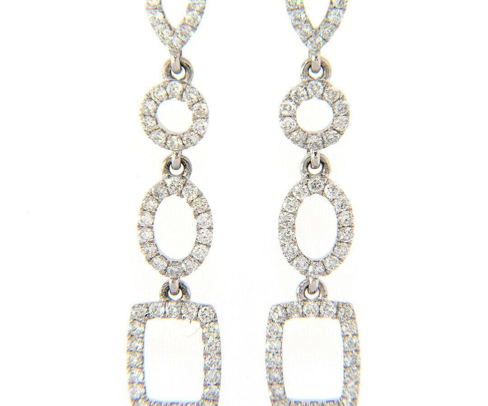 New Odelia 1.03ctw Diamond Mixed Shape Dangle Earrings in 18K