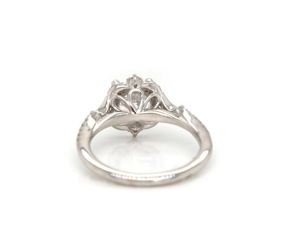 New Gabriel & Co. 0.35ctw Diamond Scalloped Halo Semi Mount Ring in 14K