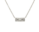 New Gabriel & Co. 0.27ctw Baguette and Round Diamond Rectangle Pendant Necklace in 14K