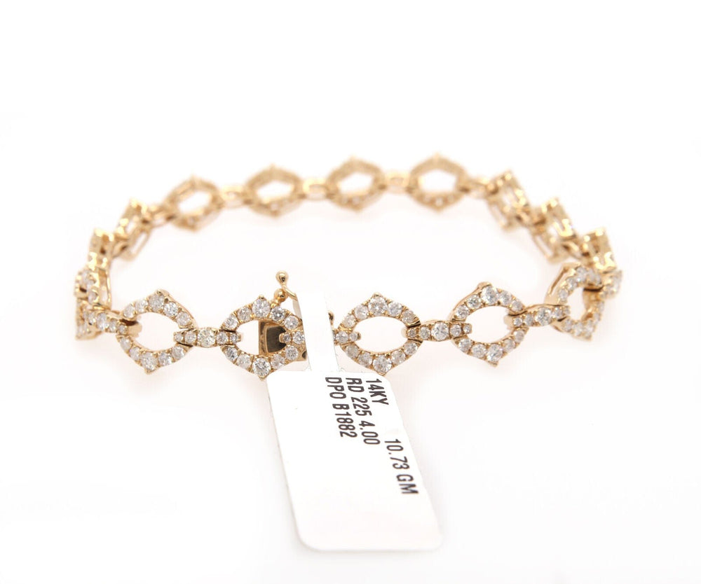 New 4.00ctw Diamond Open Link Bracelet in 14K