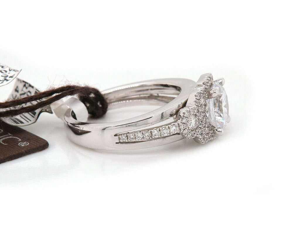 0.75 CTW Frederic Sage Diamond Split Shank Halo Semi Mount Ring In 14K