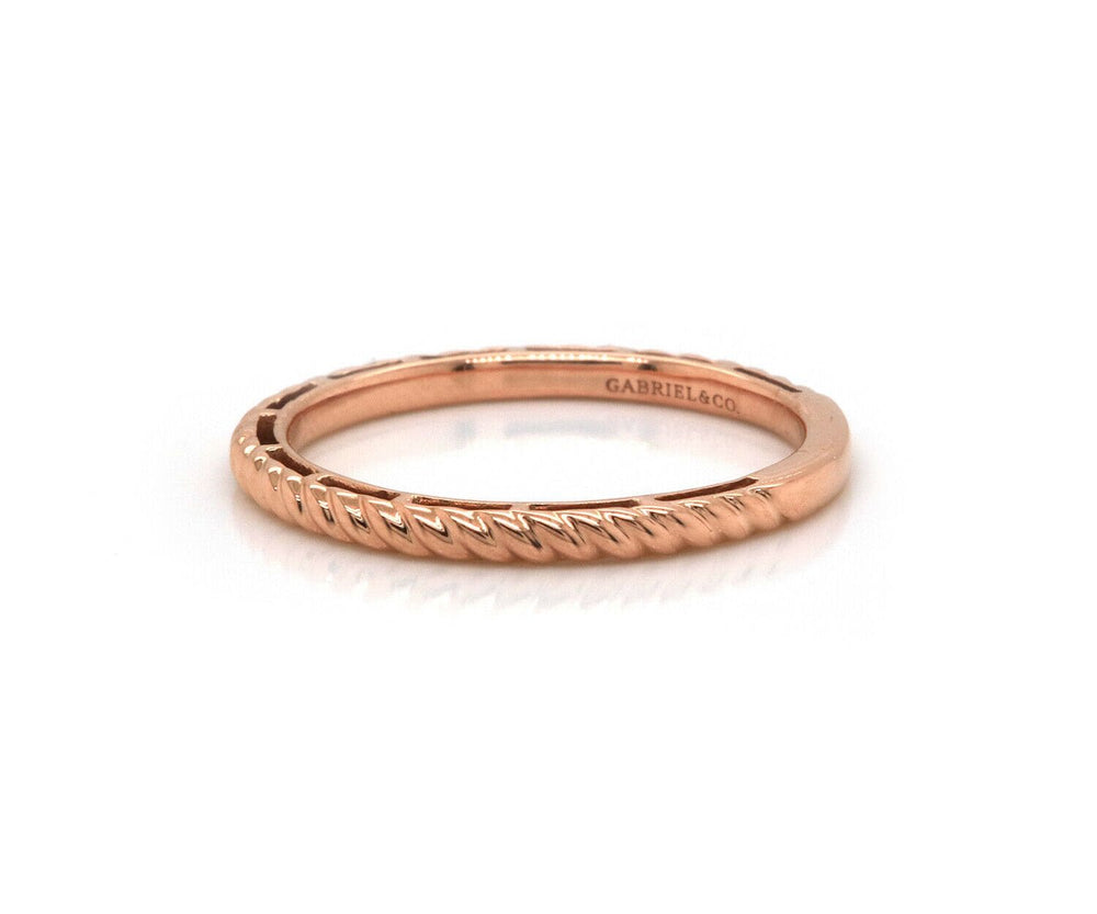 New Gabriel & Co. Twisted Rope Stackable Band Ring in 14K