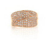 New 3.00ctw Diamond Multi Row Crossover Ring in 18K
