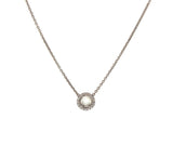 0.50 CTW Round Diamond Halo Bezel Pendant Necklace In 14K