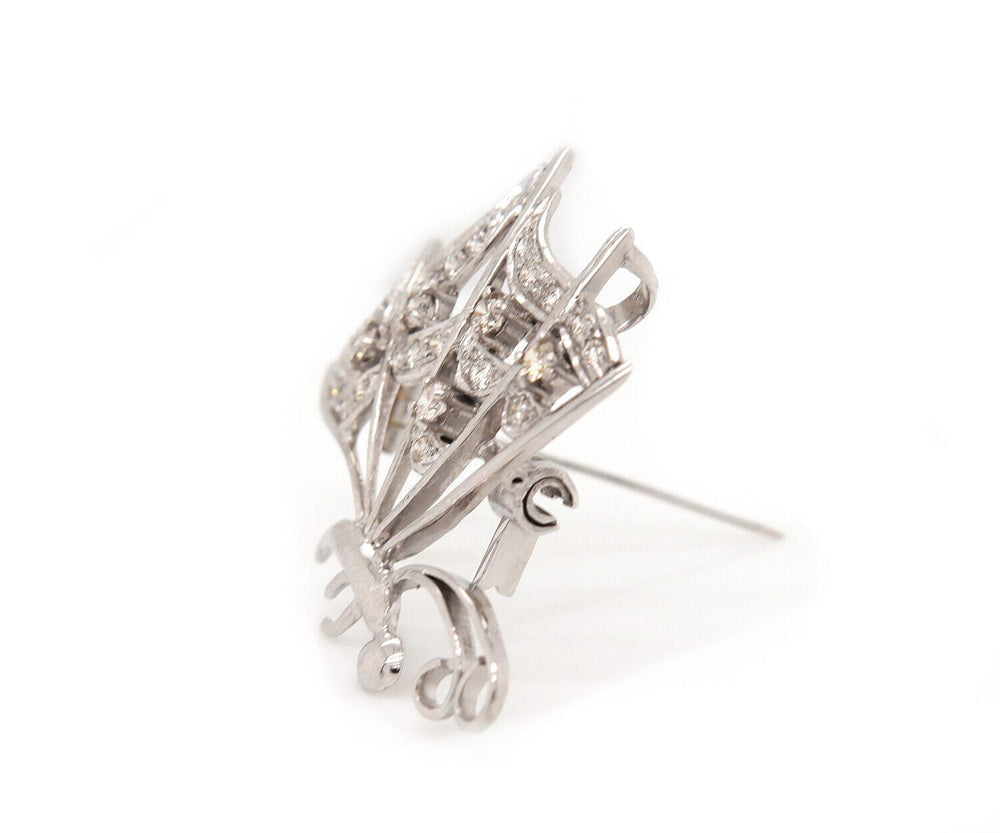 0.35ctw Diamond Butterfly Brooch Pendant in 14K