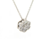 0.40ctw Diamond Hexagon Cluster Pendant Necklace in 18K