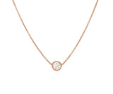 0.56ctw Diamond Solitaire Pendant Necklace 14K Rose Gold W/ Cert