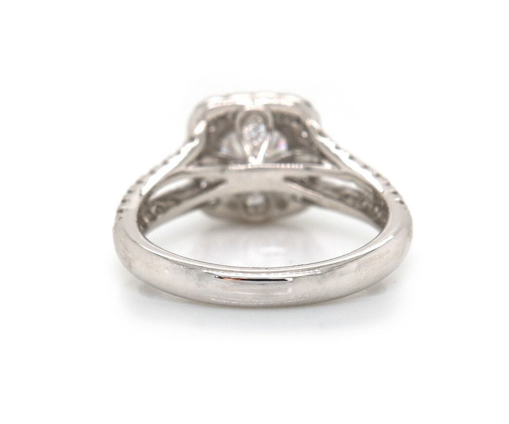 New Gabriel & Co. Diamond Halo Split Shank Semi Mount Ring in 14K
