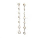 New 1.55ctw Diamond Bezel Set Journey Dangle Earrings in 14K