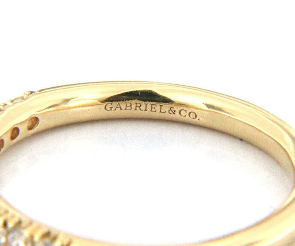 New Gabriel & Co. French Pave Diamond Wedding Band Ring in 14K
