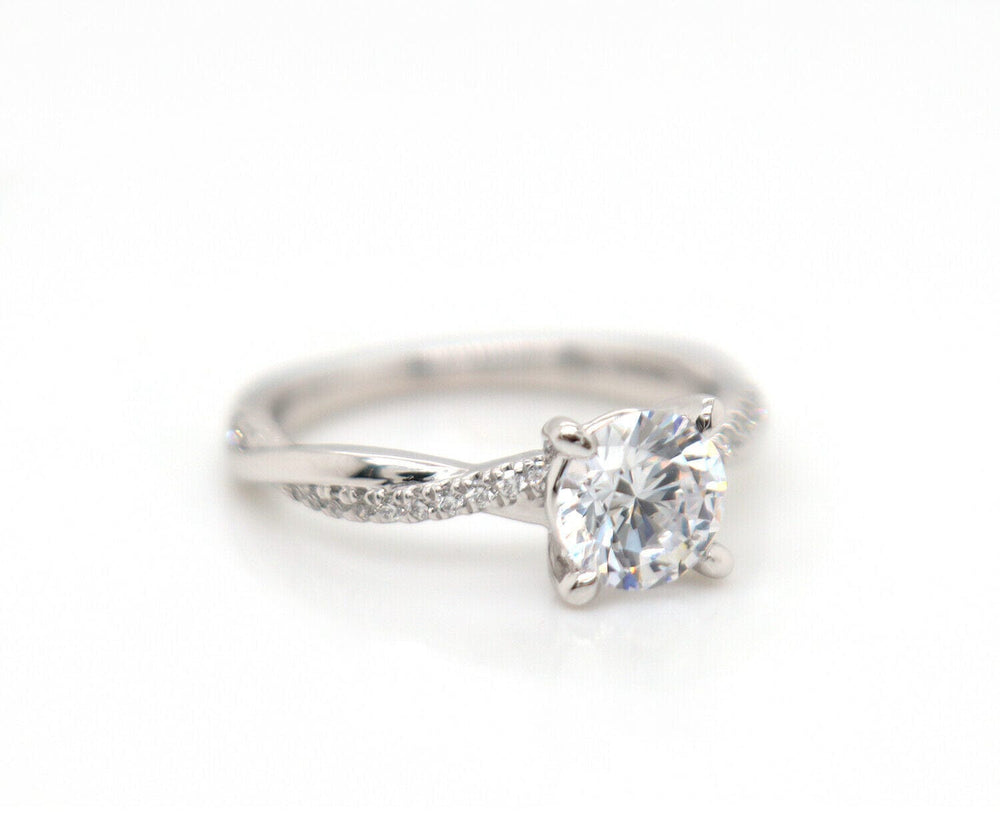 New Gabriel & Co. 0.16ctw Diamond Twist Semi Mount Ring in 14K