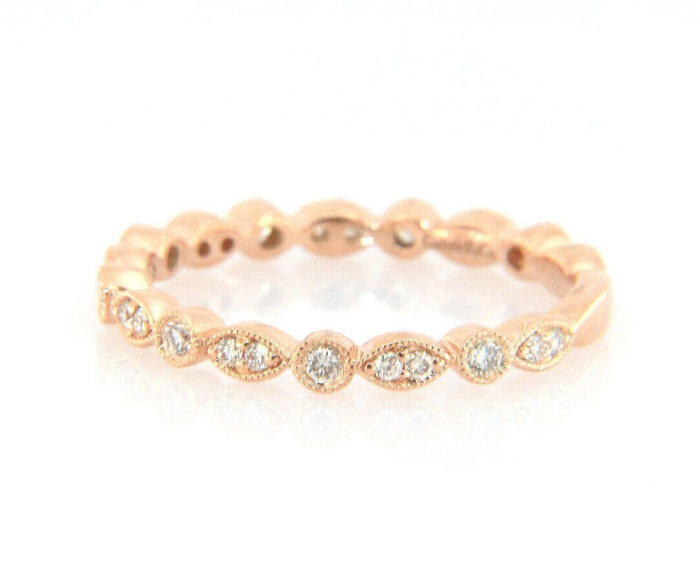 New Gabriel & Co. 0.24ctw Marquise and Circle Alternating Band Ring in 14K