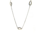 2.15ctw Diamond Open Oval Link Station Necklace in 18K
