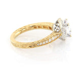 New Gabriel & Co. 0.27ctw Hexagon Frame Semi Mount Ring in 14K