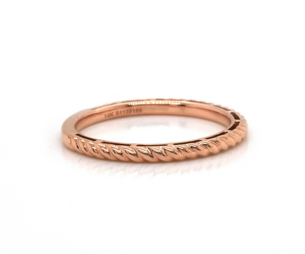 New Gabriel & Co. Twisted Rope Stackable Band Ring in 14K