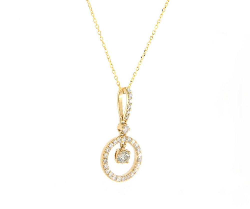 New 0.33ctw Diamond Halo Pendant Necklace in 14kt