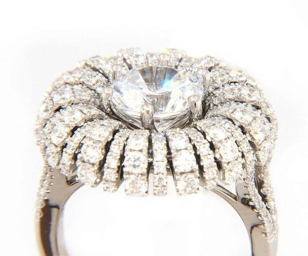 New Frederic Sage 1.45ctw Diamond Rose Flower Semi Mount Ring in 14K