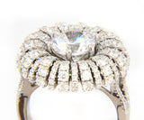 New Frederic Sage 1.45ctw Diamond Rose Flower Semi Mount Ring in 14K