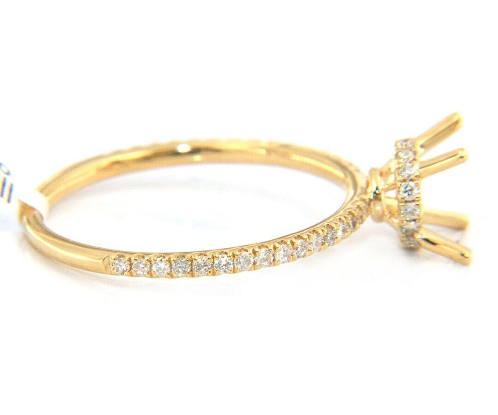 New Odelia 0.28ctw Diamond Straight Under Halo Semi Mount Ring in 18K