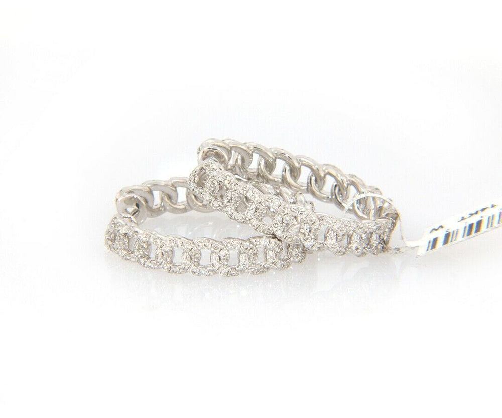 New 1.36ctw Diamond Curb Link Style Hoop Earrings in 14K