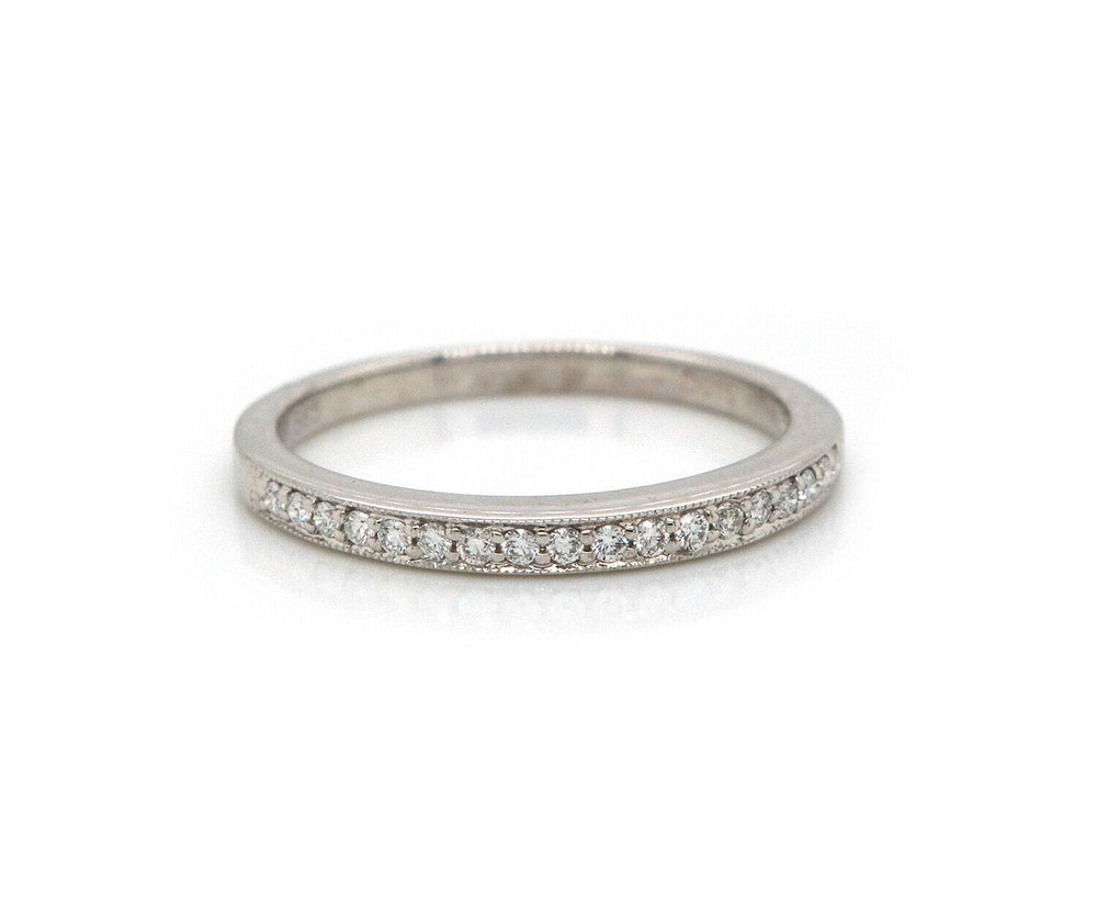New 0.15ctw Diamond Milgrain Wedding Band Ring in 14K