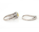 2.00ctw Pear Irradiated Yellow and White Diamond Frame Bridal Set in 14K