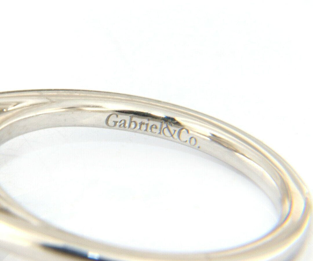 New Gabriel & Co. Art Deco Octagonal Three Stone Halo Semi Mount Ring in 14K