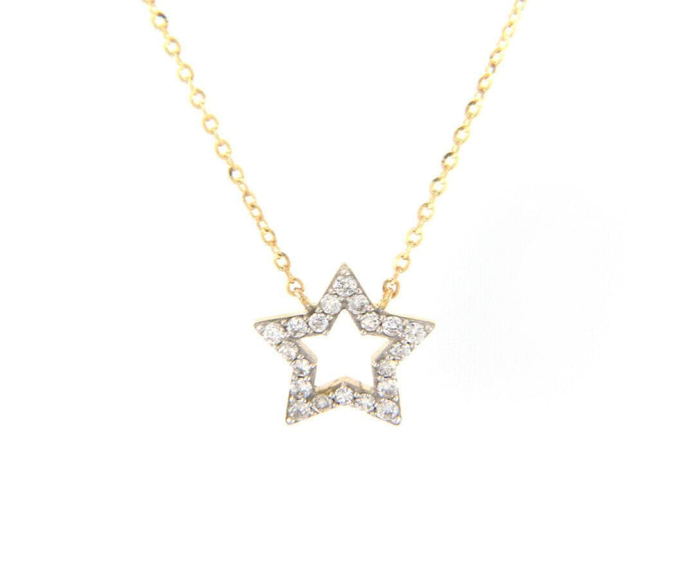 New 0.18ctw Diamond Star Pendant Necklace in 14K
