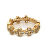 New Gabriel & Co. Diamond Milgrain Cluster Station Band Ring in 14K