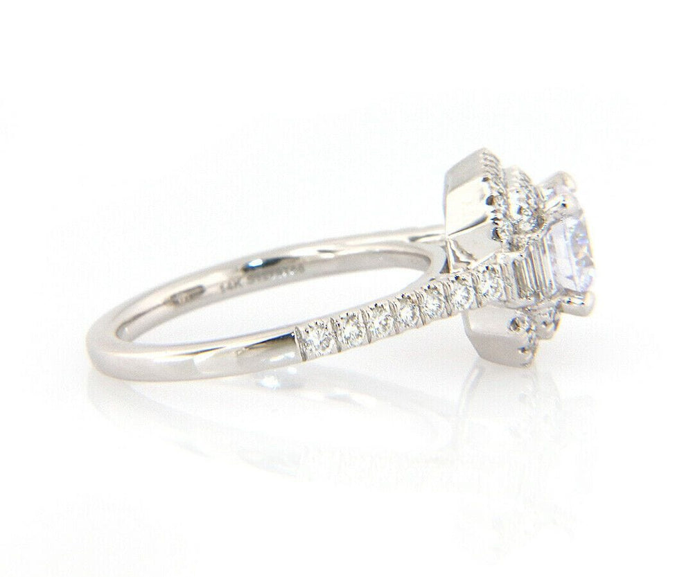 New Gabriel & Co. 0.60ctw Cushion Double Frame Semi Mount Ring in 14K