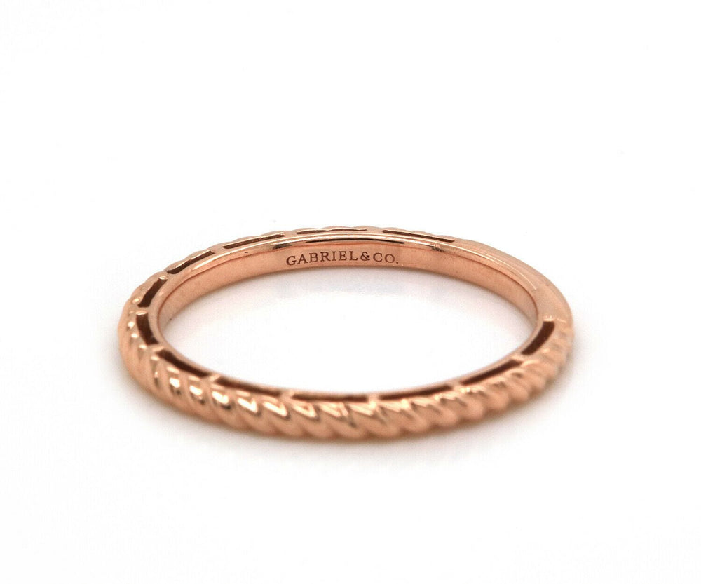 New Gabriel & Co. Twisted Rope Stackable Band Ring in 14K