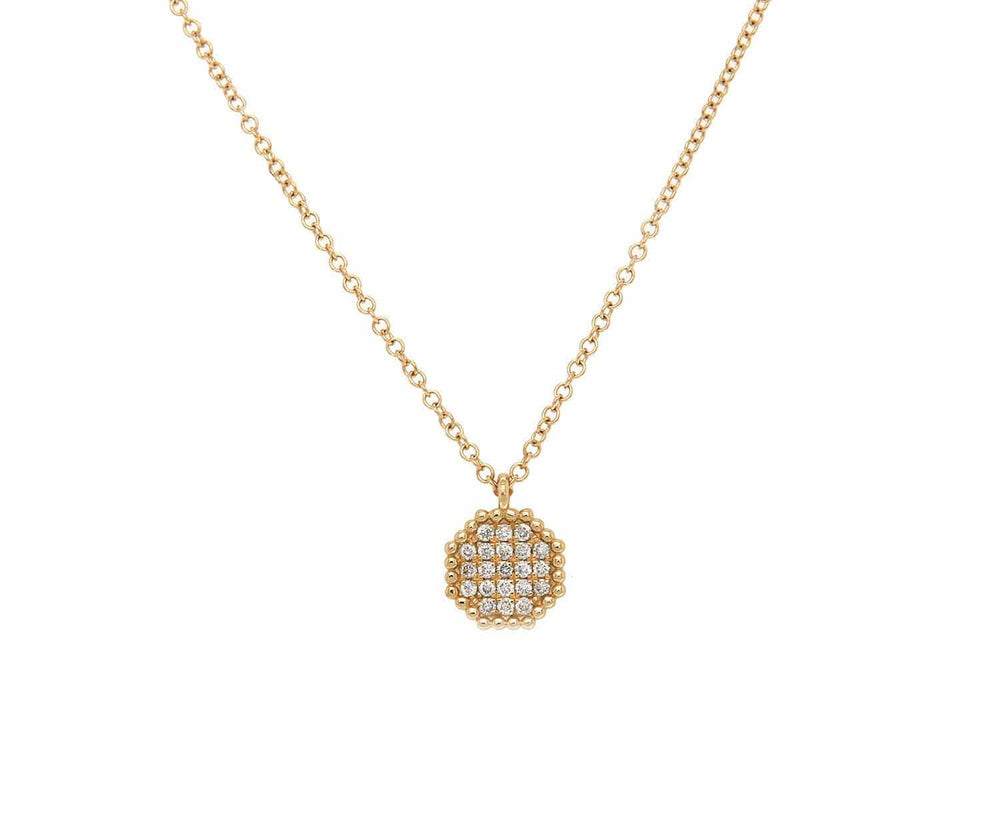 New Gabriel & Co. 0.11ctw Pave Diamond Octagon Pendant Necklace in 14K
