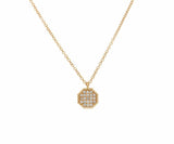 New Gabriel & Co. 0.11ctw Pave Diamond Octagon Pendant Necklace in 14K